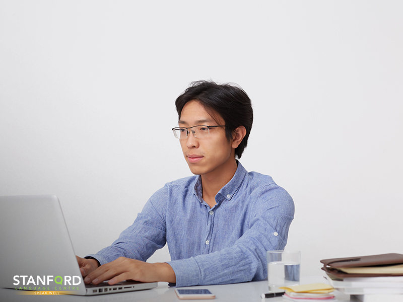 A Student Engaged in A Language Course